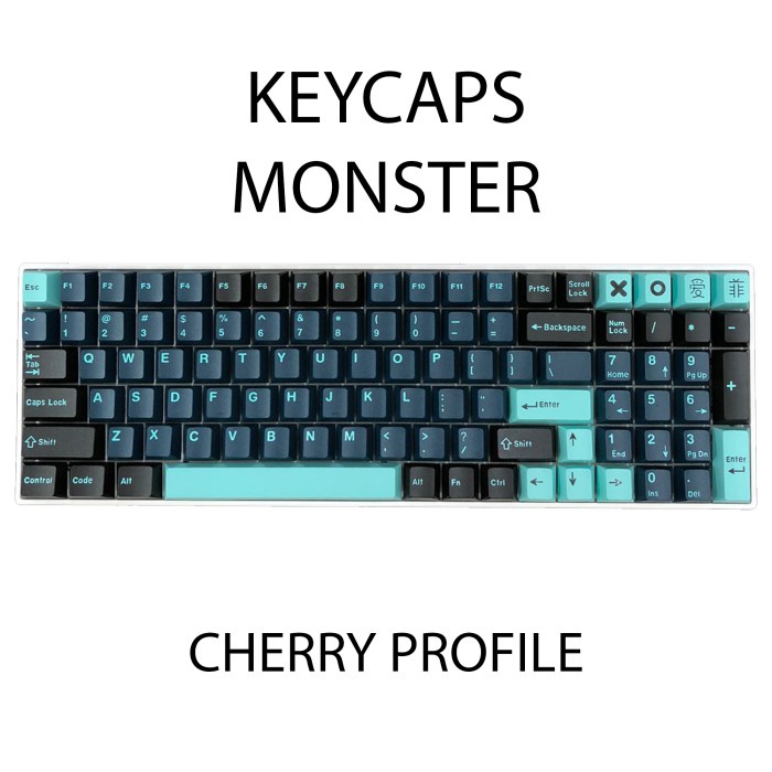 KEYCAPS ABS MONSTER CHERRY PROFILE DOUBLE SHOT MECHANICAL KEYBOARD