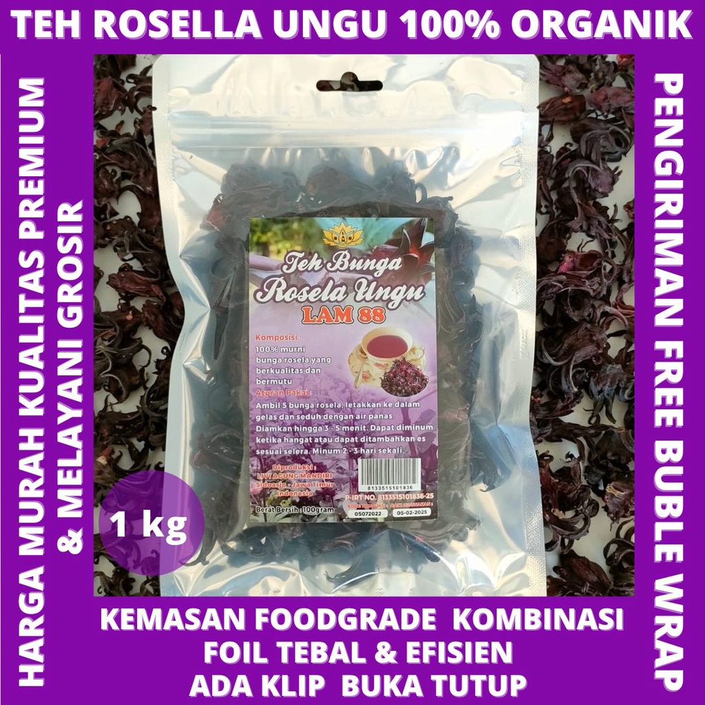 Jual Teh Rosella Ungu Kemasan 1kg Shopee Indonesia 0573