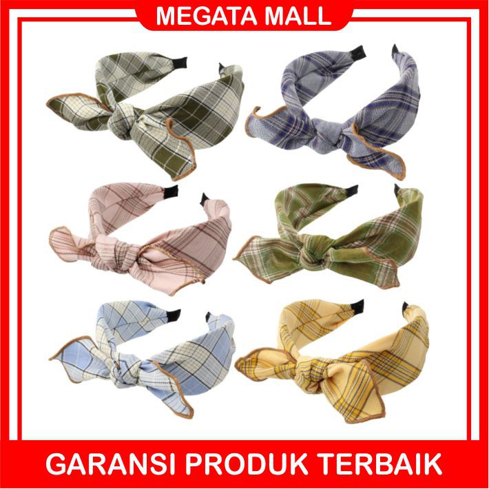 ♫ Megata ♫ A090 Bando Pita Motif Pita Bandana Ikat Rambut Mandi Fashion Korea Import