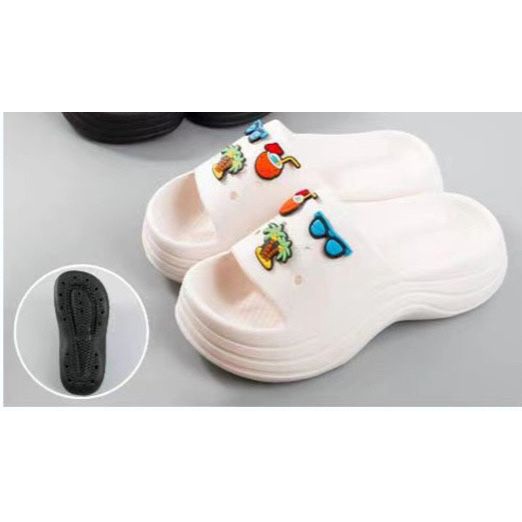 Sandal Crocs Fuji Wedges Accesories Pantai Import High Quality S2