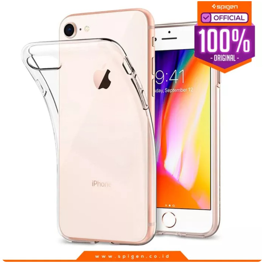Case Transparan Original Spigen Liquid Crystal 2 for iPhone 7 / iPhone 8 - Crystal Clear