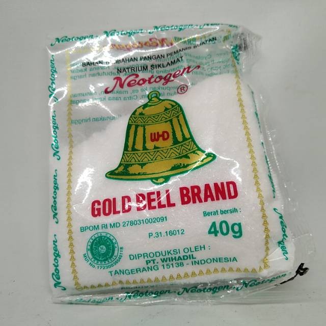 

ORIGINAL MURAH SODIUM LONCENG PEMANIS NEOTOGEN GOLDEN BELL BRAND - per pak isi 10 bks