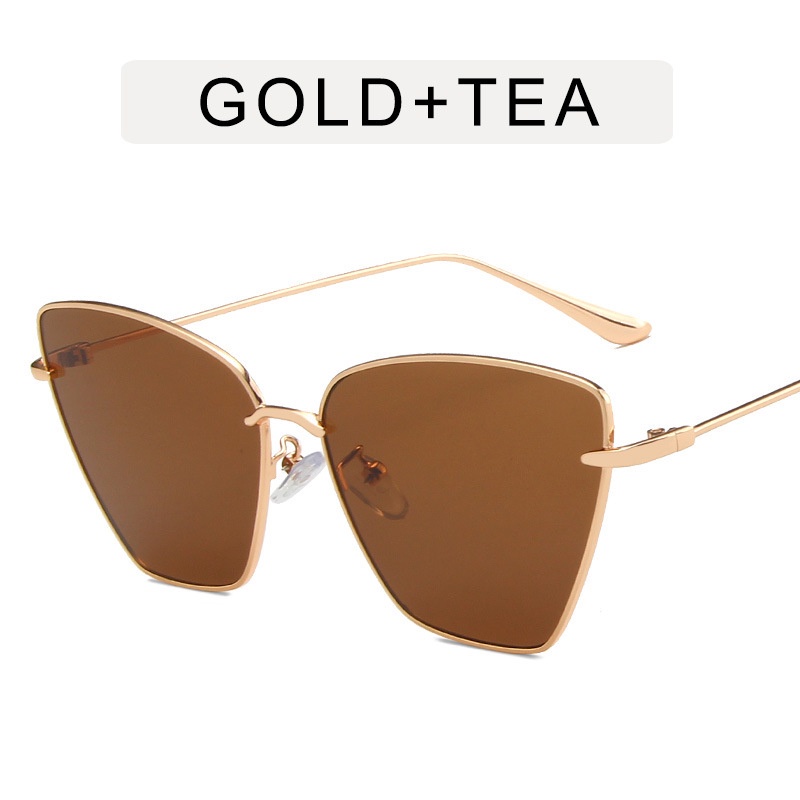 Fashion Retro Oversized Cat Eye Metal Sunglasses for Women