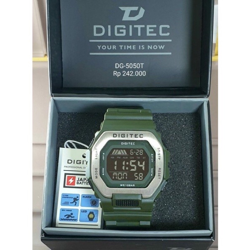 JAM TANGAN PRIA WANITA DIGITEC 5050 T DIGITAL TALI KARET WATER RESIST ORIGINAL