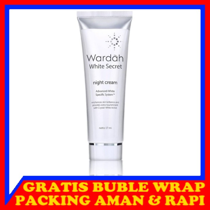 Night Cream WARDAH WHITE SECRET 17 gr gram krim malam memutihkan menghaluskan kulit wajah keriput