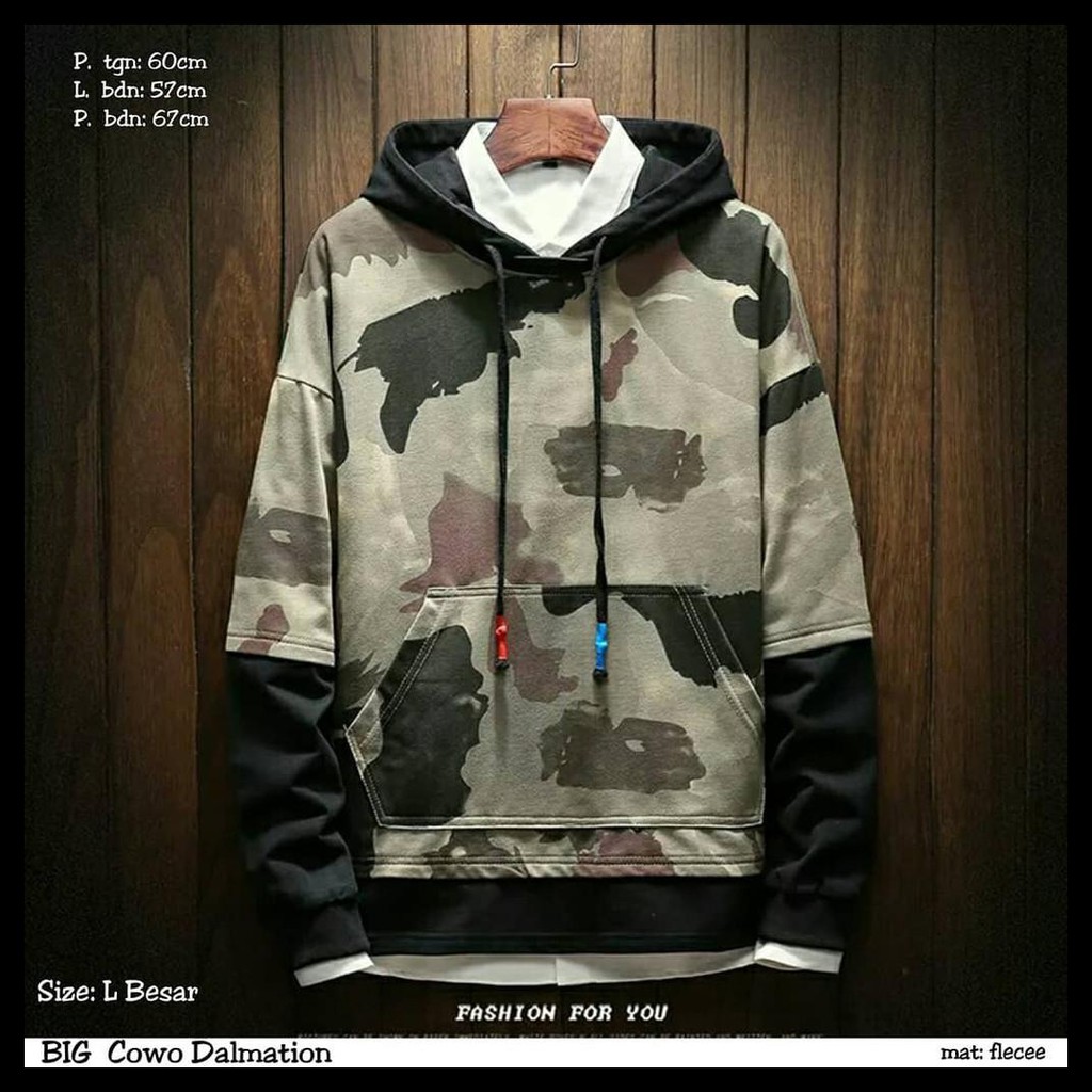 Cuci Gudang Big Cowo Dalmation Cowo Hoodie Jaket Hoodie Hudie Pria Army Loreng