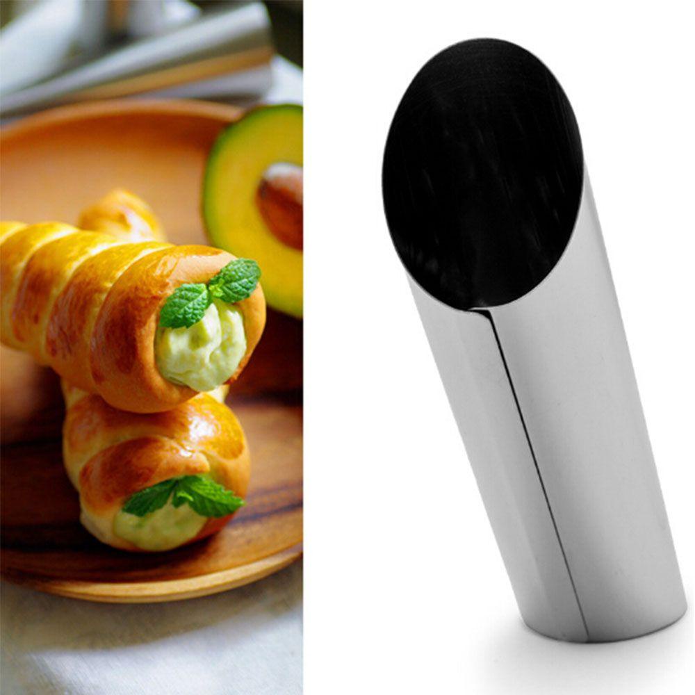 [Elegan] Bake Tabung Puff Cone Maker DIY Kue Cannoli Decor Pastry Danish Roti Dessert Stainless Steel