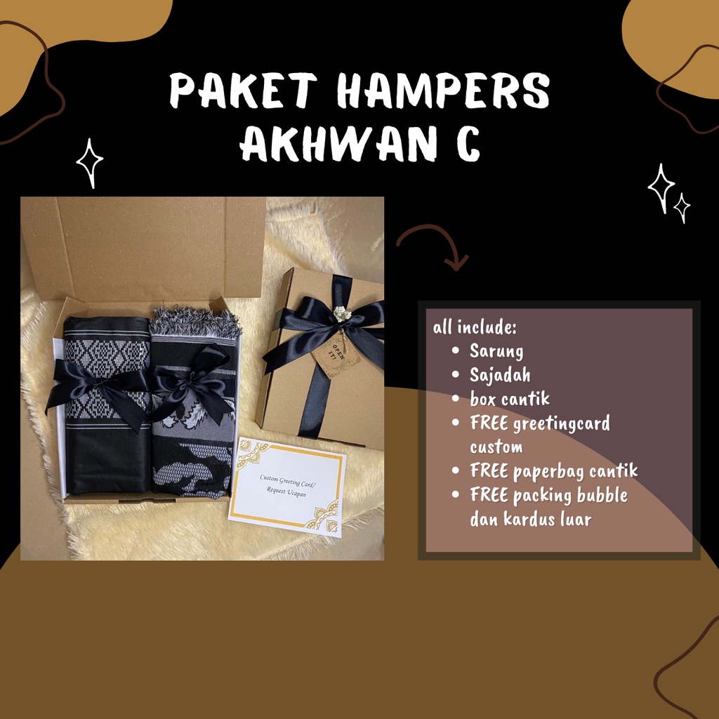 TERMURAH [HAMPERS AKHWAN SET] PECI TASBIH SAJADAH SARUNG KADO COWOK MUSLIM SHOLAT JUMATAN LEBARAN