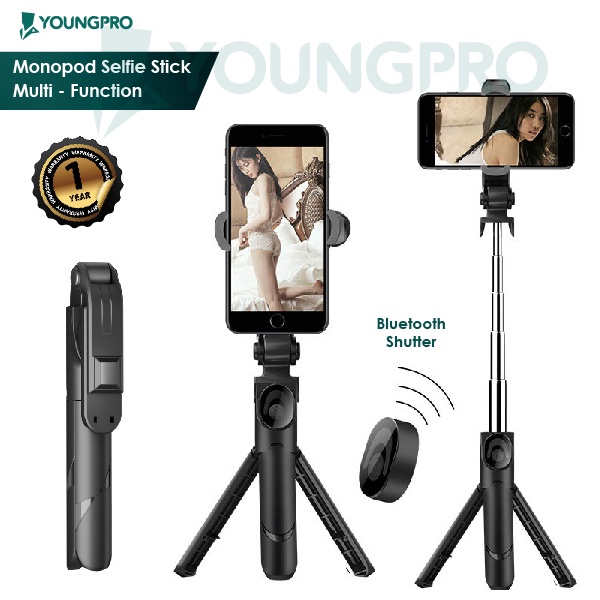 YOUNGPRO YSS-02 SELFIE BLUETOOTH 3 IN 1 TONGSIS BLUETOOTH TRIPOD GARANSI 1 TAHUN YSS-01