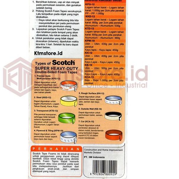 

Scotch KTD 12 Double Tape Super Strong Daya Rekat Terkuat 3M KTD 12