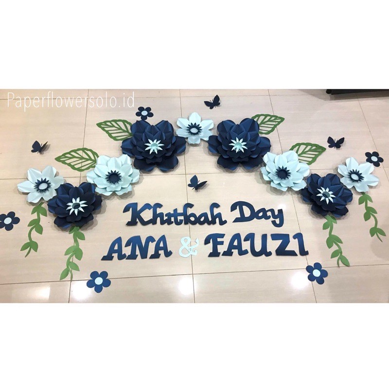 Backdrop paperflower nikahan engagement