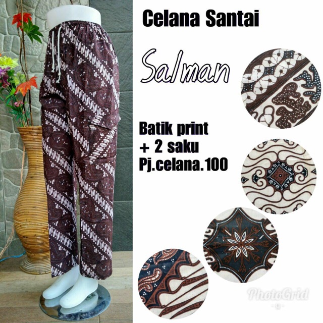  Celana  batik  santai grosir  batik  pekalongan  motif acak 