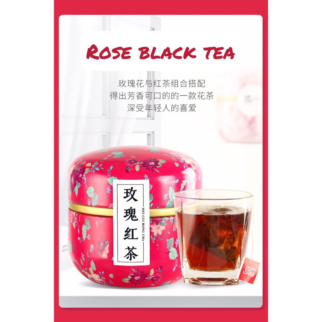 

FLOWER TEA / BLEND / TISANE TEA - ROSE BLACK TEA / TEH MAWAR [10 PACK] 玫瑰红茶
