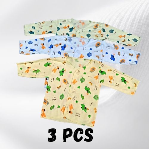 [3 pcs] Baju Atasan Bayi Motif Model Tangan Pendek