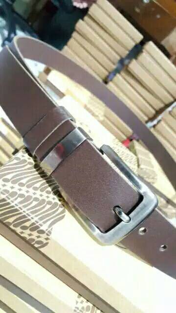 Sabuk belt gesper ikat pinggang pria kulit asli satu lapis kualitas premium murah branded non import