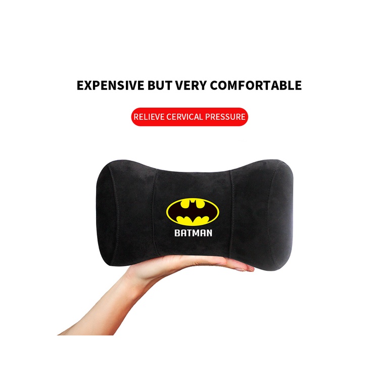 G-club Bantal Leher / Kepala Bahan Memory Foam Motif Batman Untuk Jok Mobil