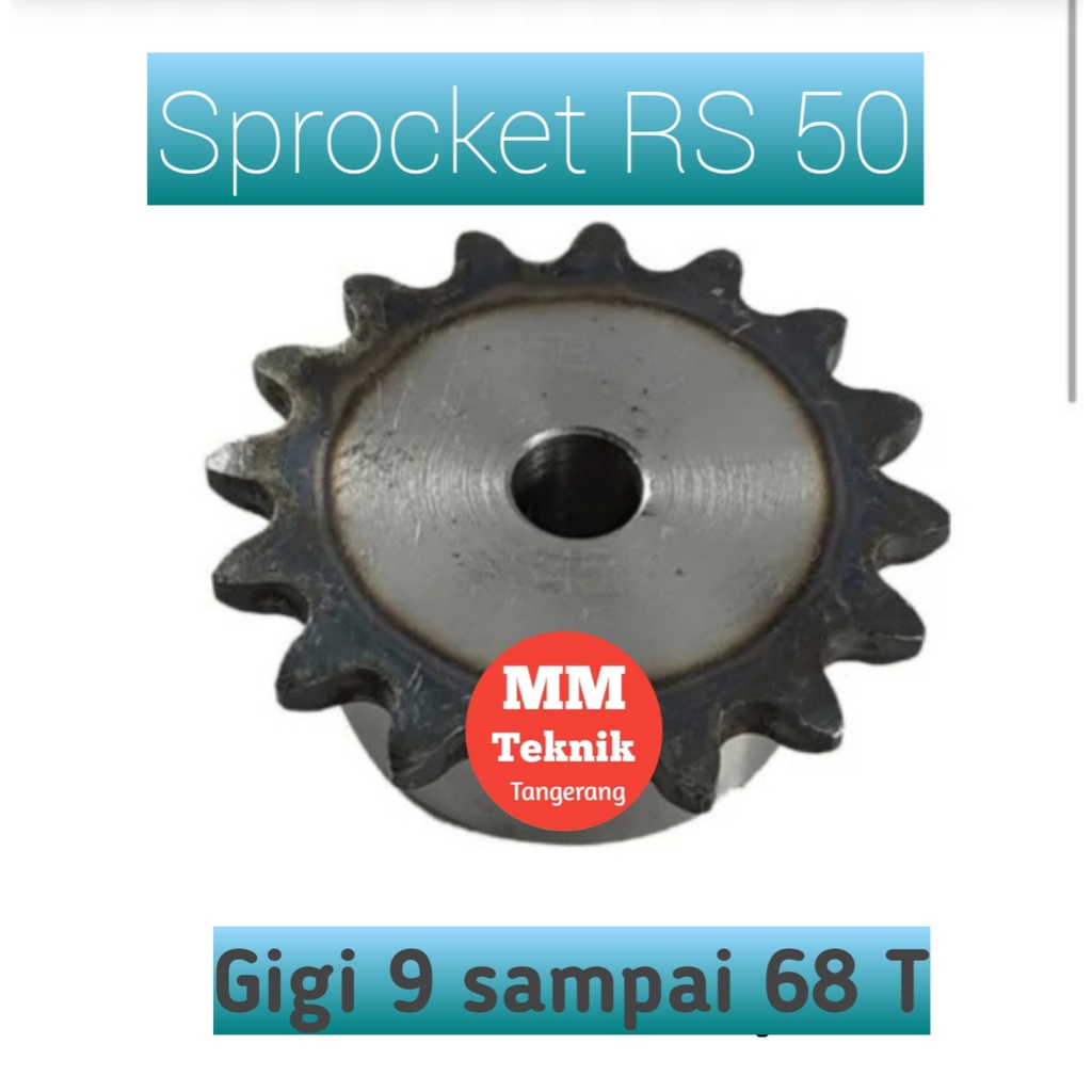 Sprocket RS 50 x 50 T Gear Rantai Single Gir gigi Z 50T RS50 -1 50Z50 50X50T 50-1 tipe B Sproket spr 50-50T 50x1x50T 50-1-50T