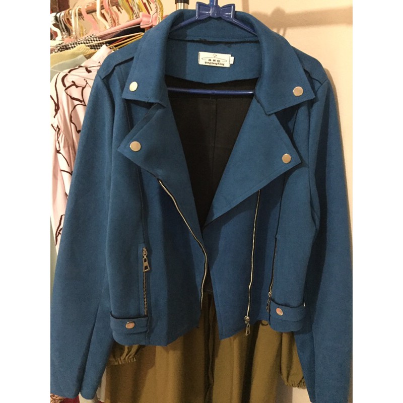 JAKET CROPTOP SUEDE JAKET MOTOR WANITA KEKINIAN MURAH PRELOVED