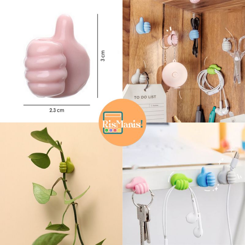 THUMBS UP CABLE HOLDER - Klip Jempol Penjepit Perapi Kabel Charger HP Gantungan Mini Clip Organizer