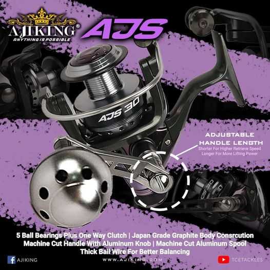 Ajiking AJS. Spinning Reel. 5 + 1 Ball Bearing