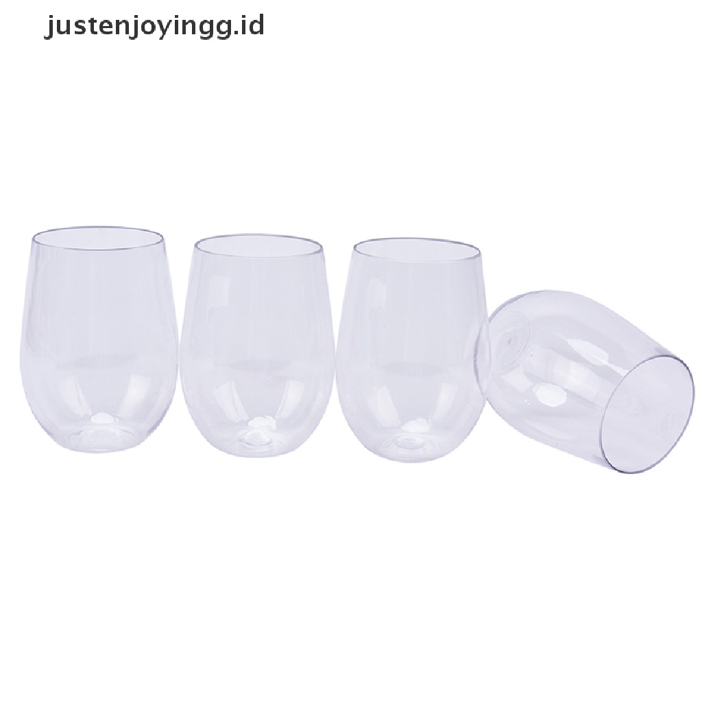 4 Pcs Gelas Wine Bahan Plastik Anti Pecah Dapat Digunakan Kembali