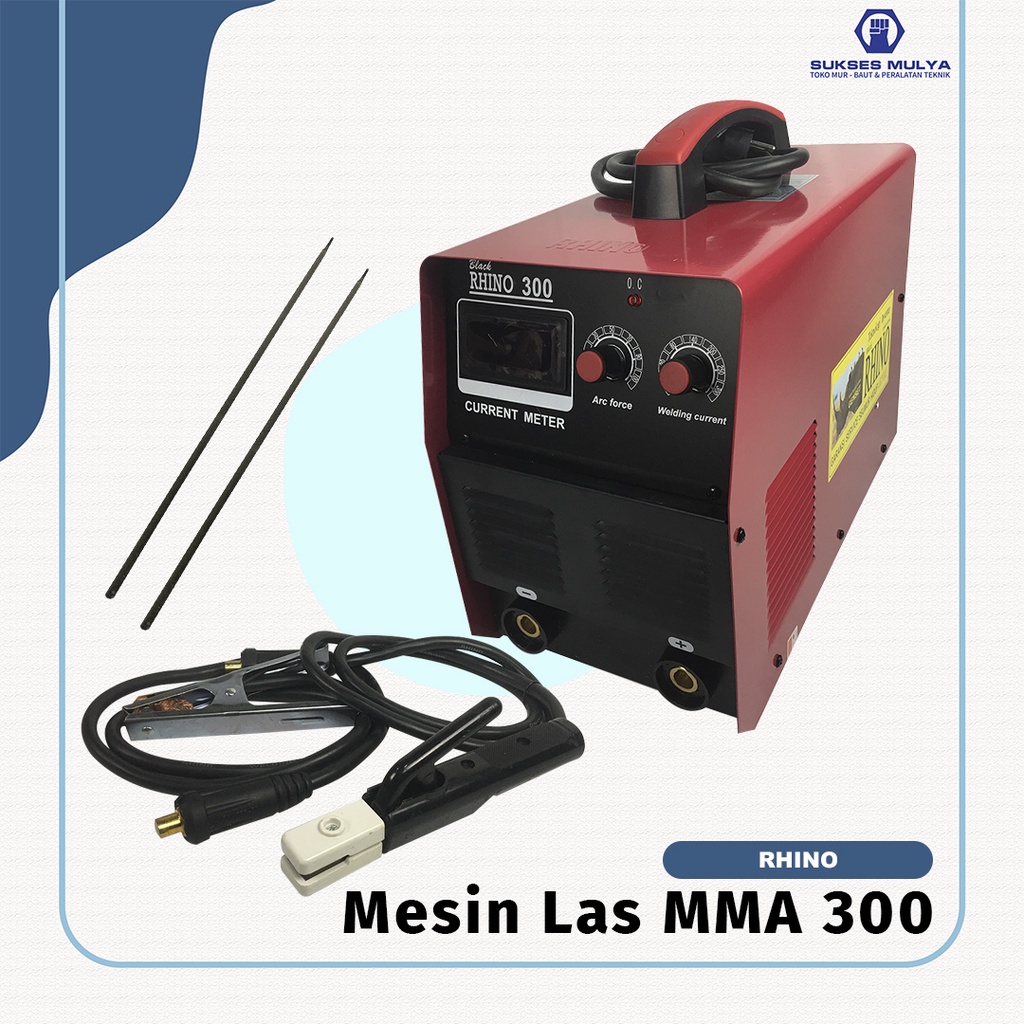 RHINO Mesin Las MMA 300 Trafo Las Listrik Las Inveter