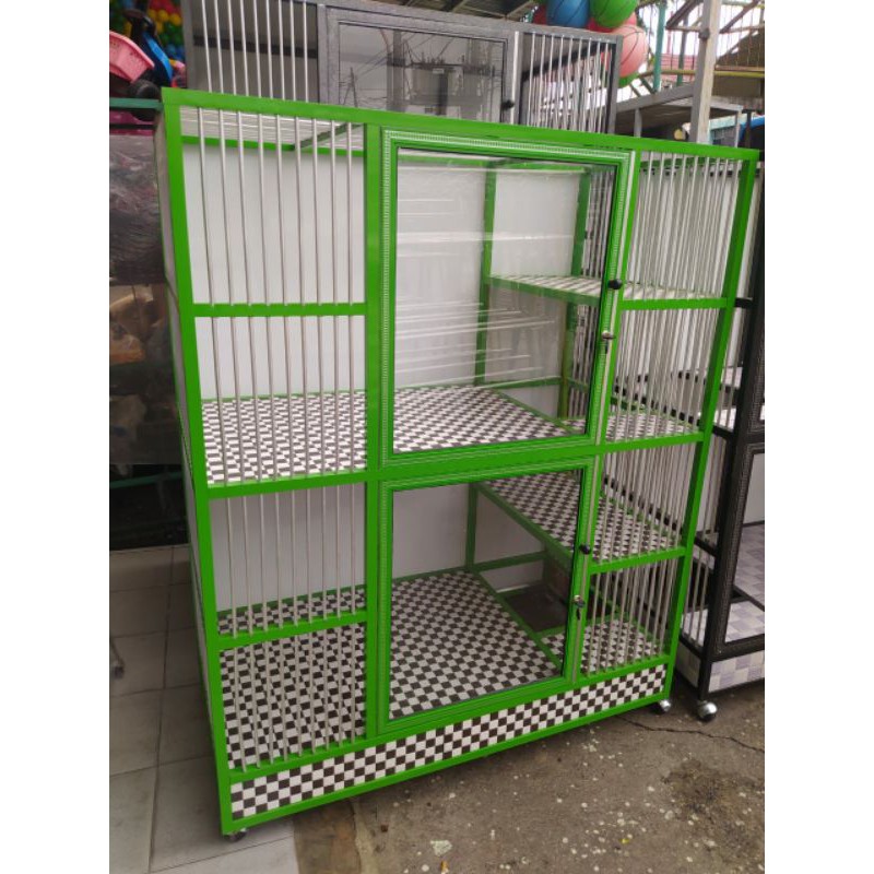 Kandang Kucing Alumunium 2 Tingkat