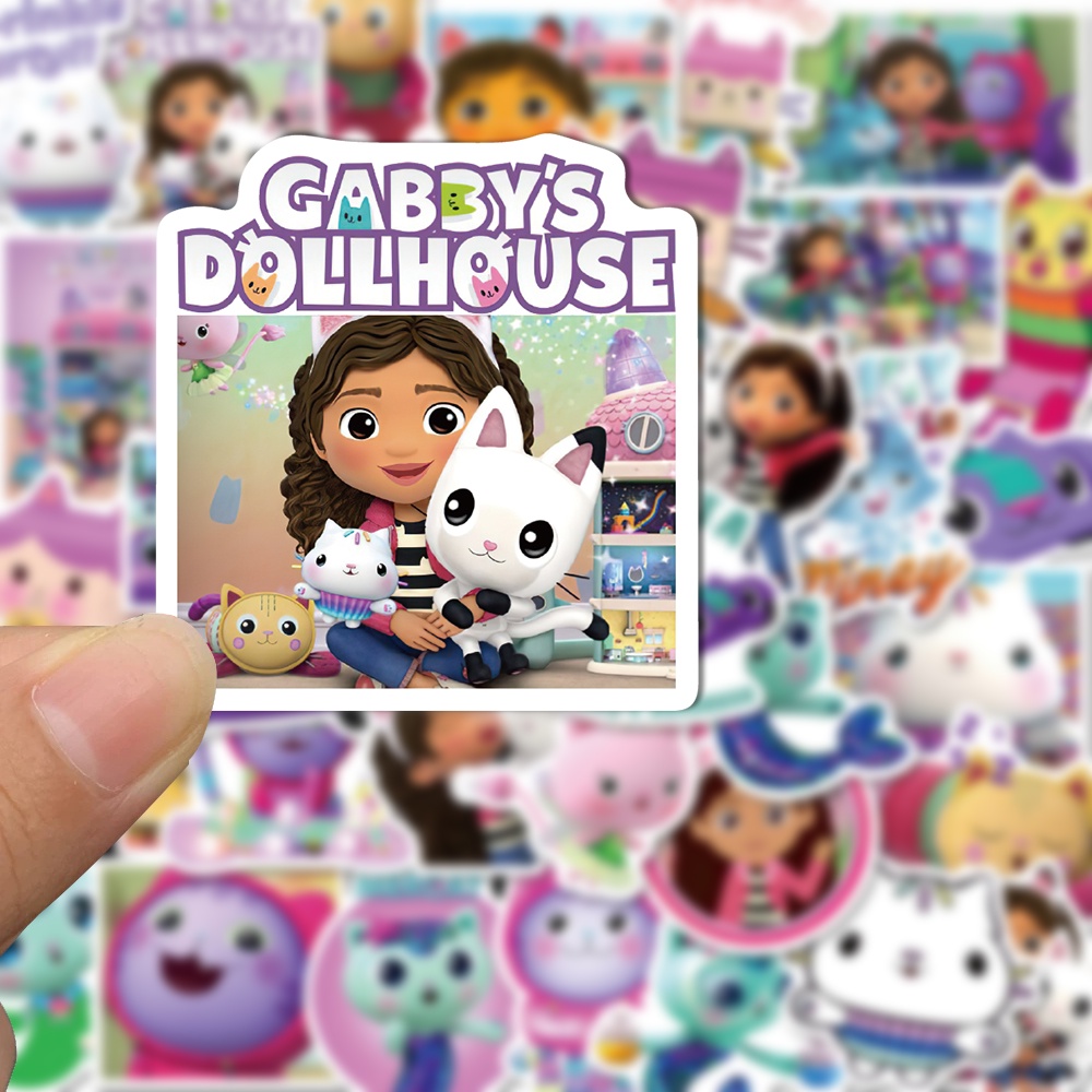 50pcs Stiker Motif Kartun Gabby 's Untuk Dekorasi Komputer / Gelas Air