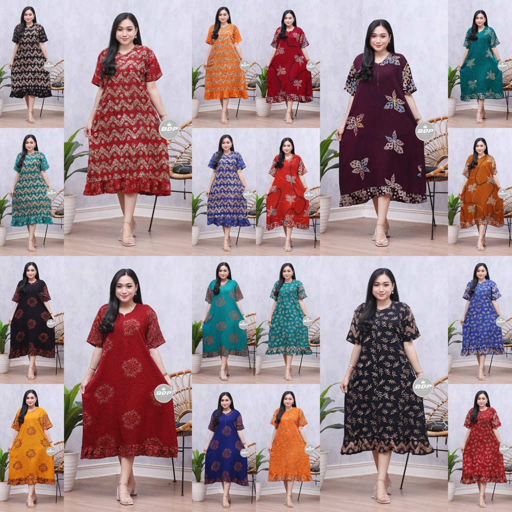 Dianputri - Daster Maura Batik Cap Rayon Grade A Motif Terbaru Busui Resleting Depan - Baju Tidur Daster Kekinian-2