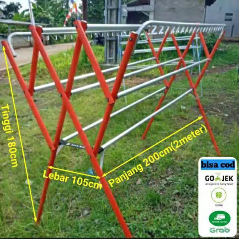 mocafeka - jemuran jumbo 2 meter trump binakarya jemuran baju super kokoh kuat 200cm