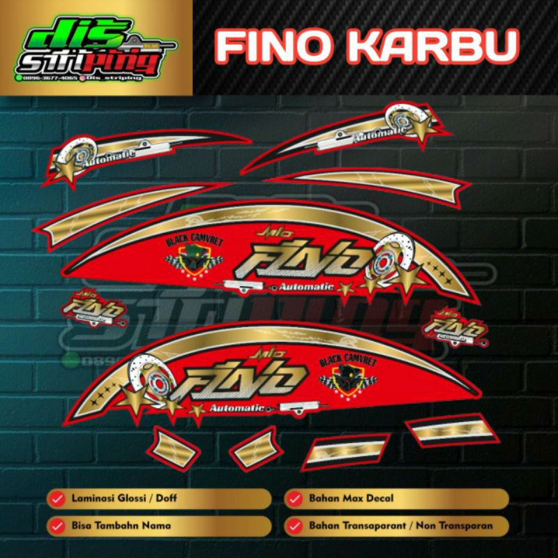 STRIPING STCIKER TRANSPARAN YAMAHA FINO KARBU COSTUM DIST 0098