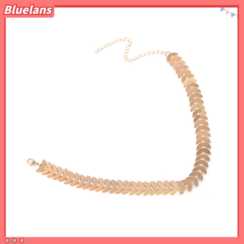 Bluelans Choker Leaf Design Collar Chain Alloy Punk Women Choker Necklace Jewelry