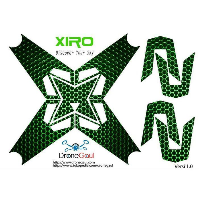 Sticker drone Xiro Green Carbon Xiro tnp Remote