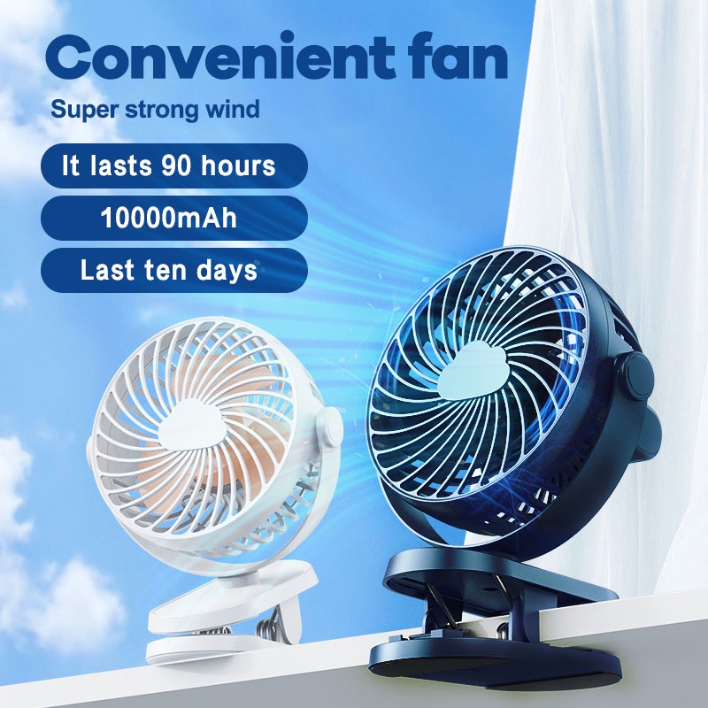 Kipas Angin K6 Portable Fan Powerbank 1000mAh USB Rechargeable Kipas Angin Mini - Baterai ganda 3-Speed ​​Adjustment