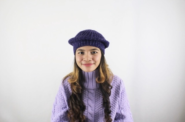 IMPORT Topi Baret Rajut Wool Glitter Hat Beret Glitter