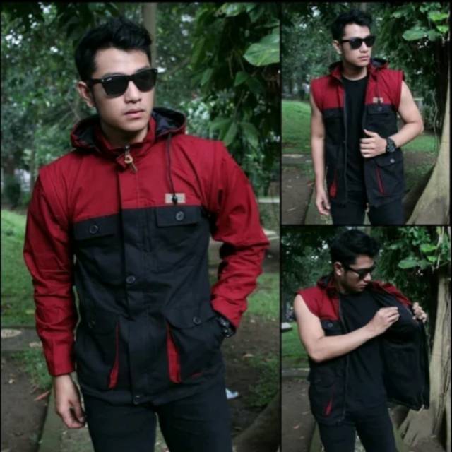 Jaket parka pria rompi