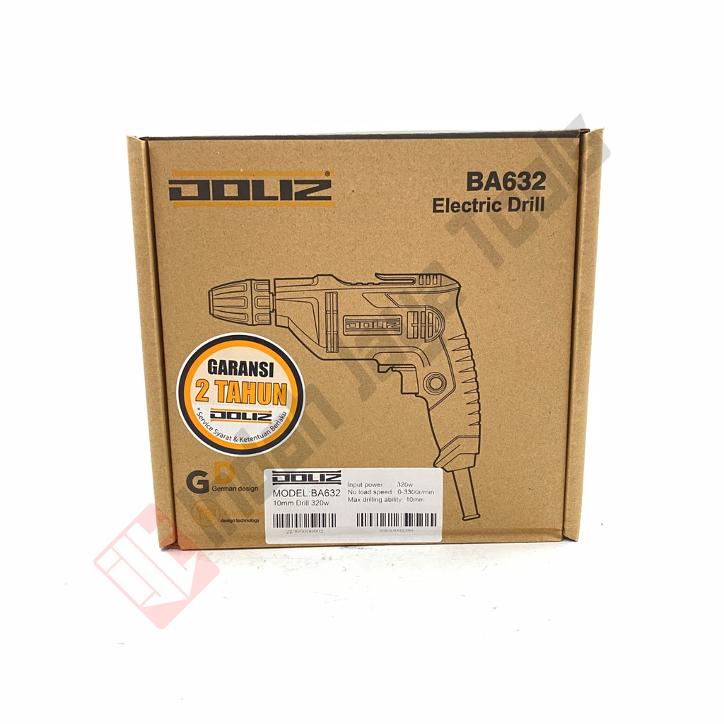 DOLIZ BA632 Mesin Bor Besi 10 mm Reversible - Hand Drill Tangan