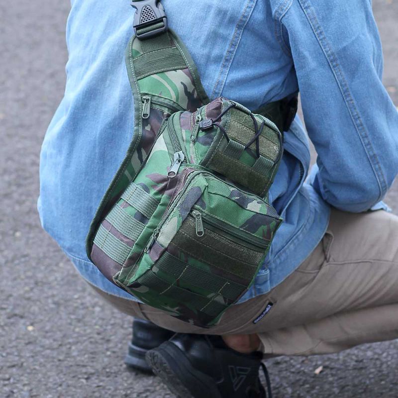 Bos - Tas Salempang Pinggang Tas Paha Mini Loreng Tentara Camo Army Premium Bahan Cordura