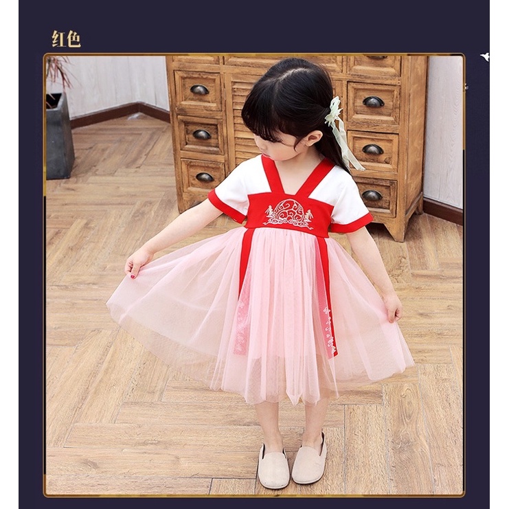 Dress hanfu anak perempuan / Hanbok anak perempuan import / DRESS IMLEK ANAK hanbok Korea dress Kore
