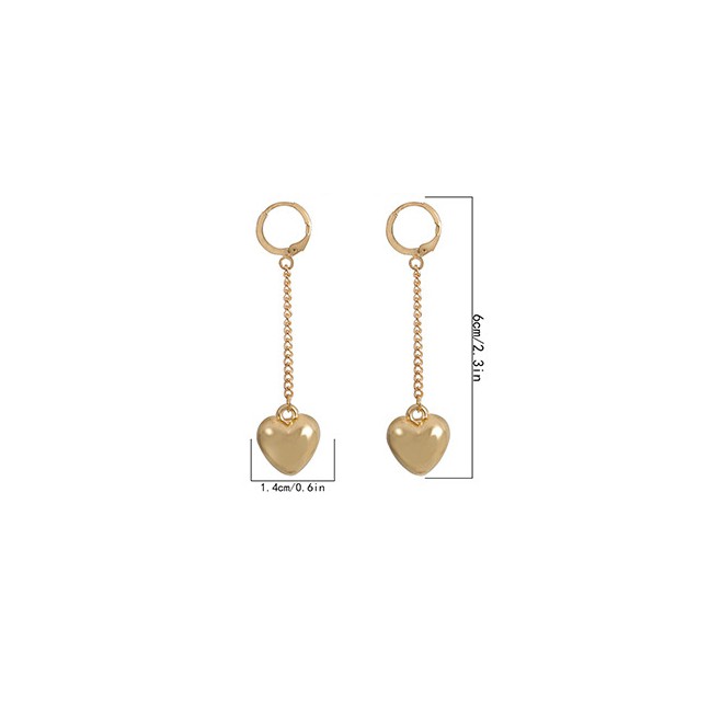 LRC Anting Tusuk Fashion  Love Chain Alloy Earrings K97898