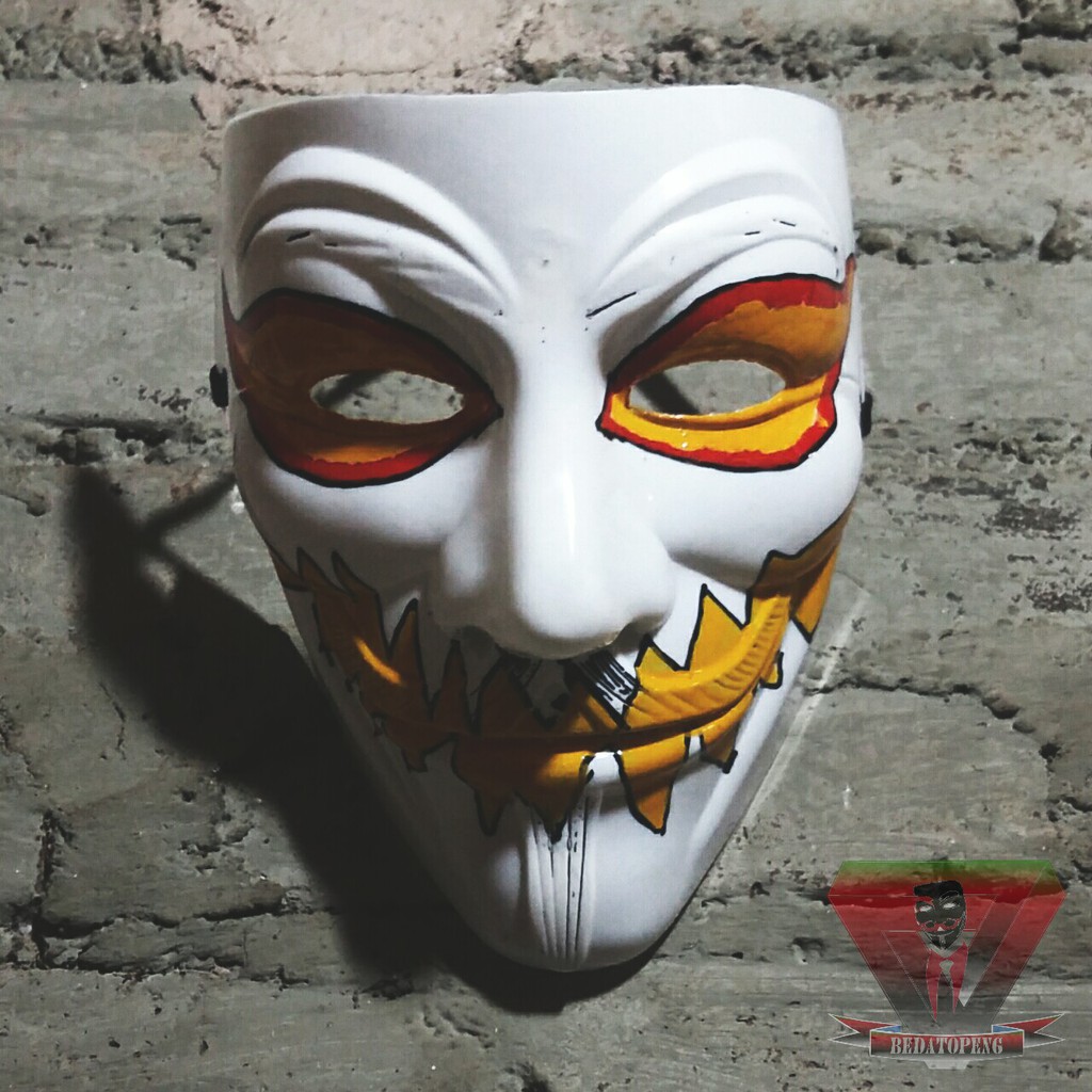 Topeng Anonymous Custom Hallowen White