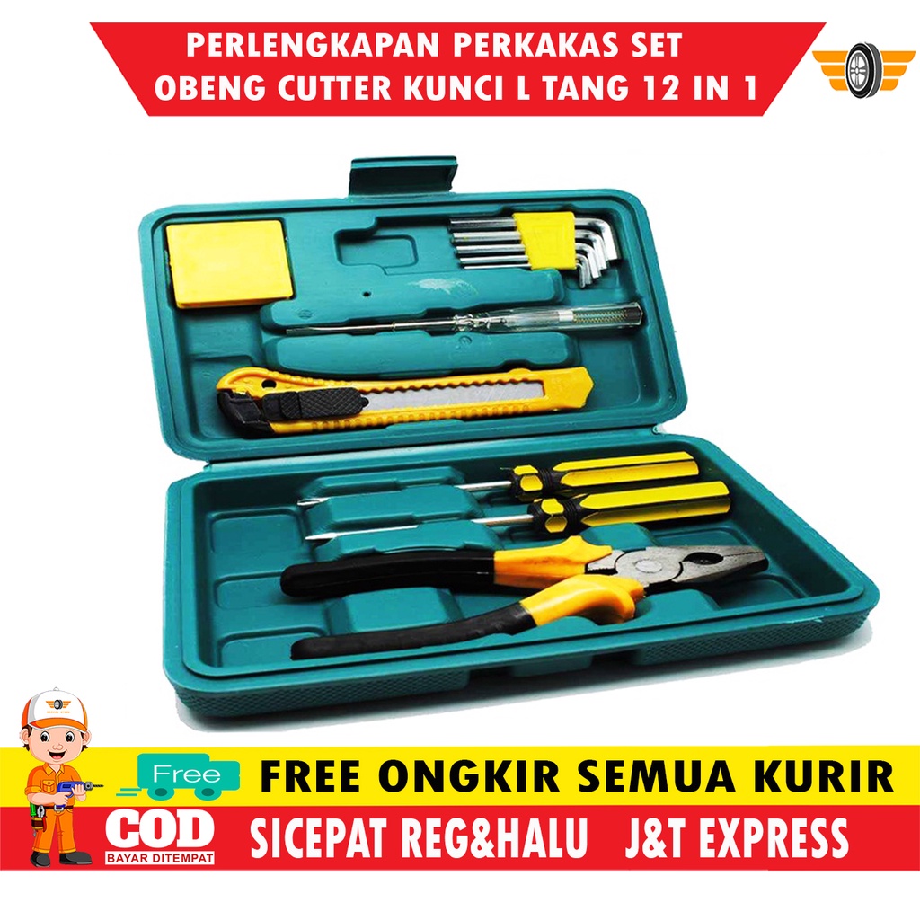 Paket Lengkap Alat Kunci Perkakas Peralatan Set Tukang Bengkel Motor