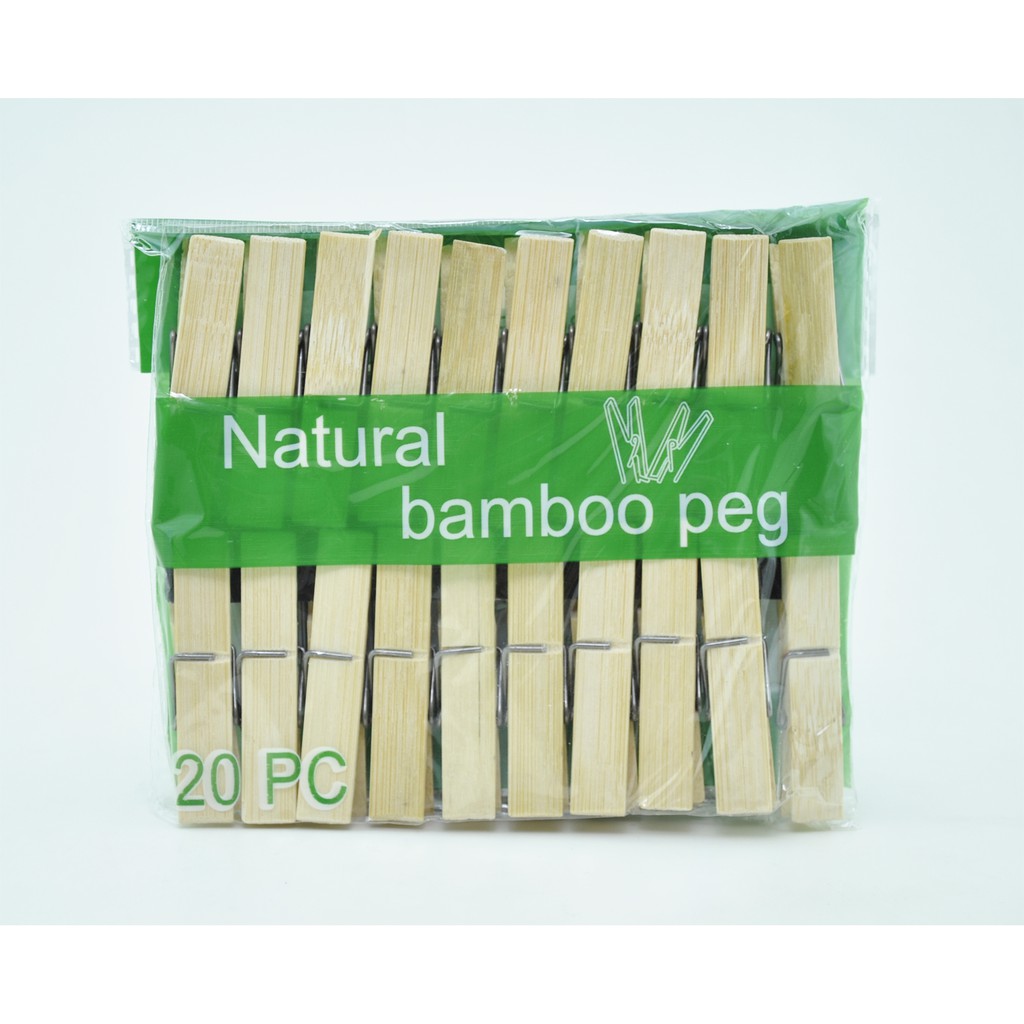 Natural Bamboo Peg / Jepitan Jemuran Bambu (20pcs)