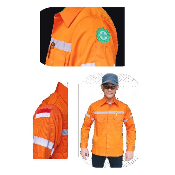 Wearpack safety atasan baju kerja murah seragam kerja proyek lapangan kemeja kerja peria bajuteknisi