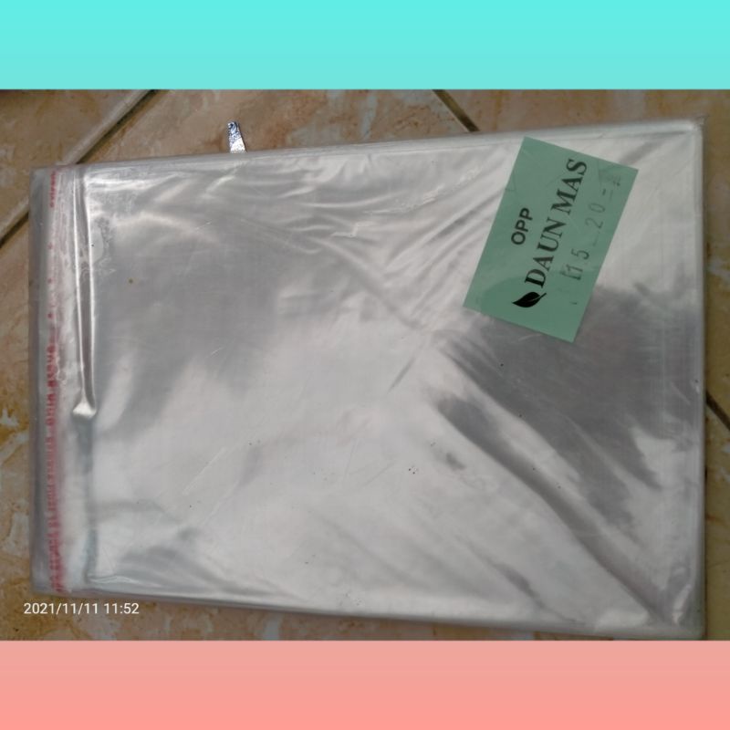 

opp plastik bening lem ukuran 15x20 15*20 murah opp daun mas