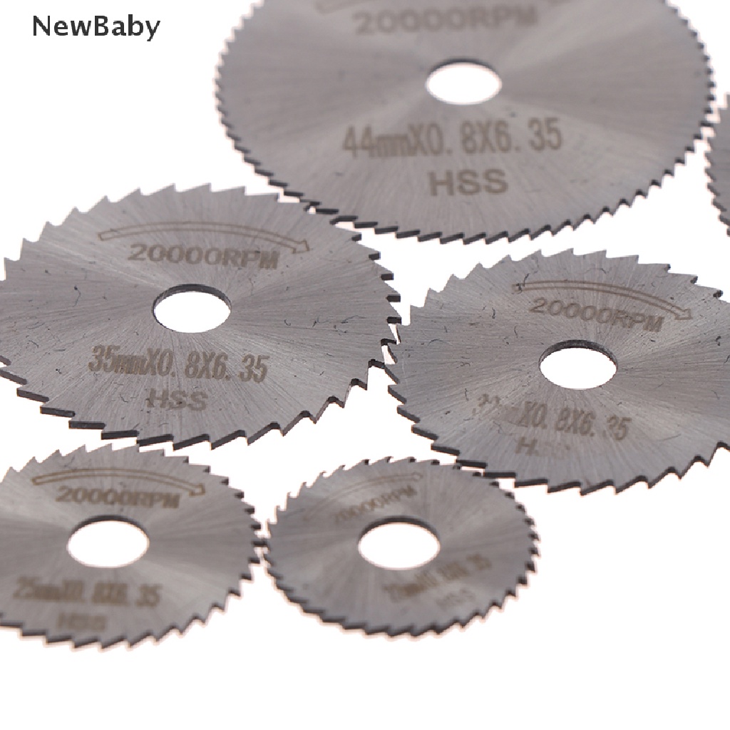 Newbaby 7pcsset Mata Pisau Gergaji Circular Saw Mandrel HSS Untuk Mesin Rotary