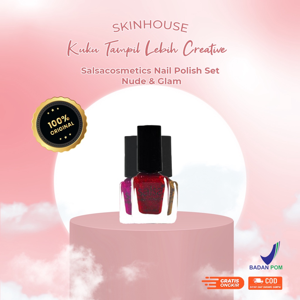 Skinhouseid Salsa Nail Polish Set Nude &amp; Glam Pacar Kutek Pewarna Kuku BPOM Termurah