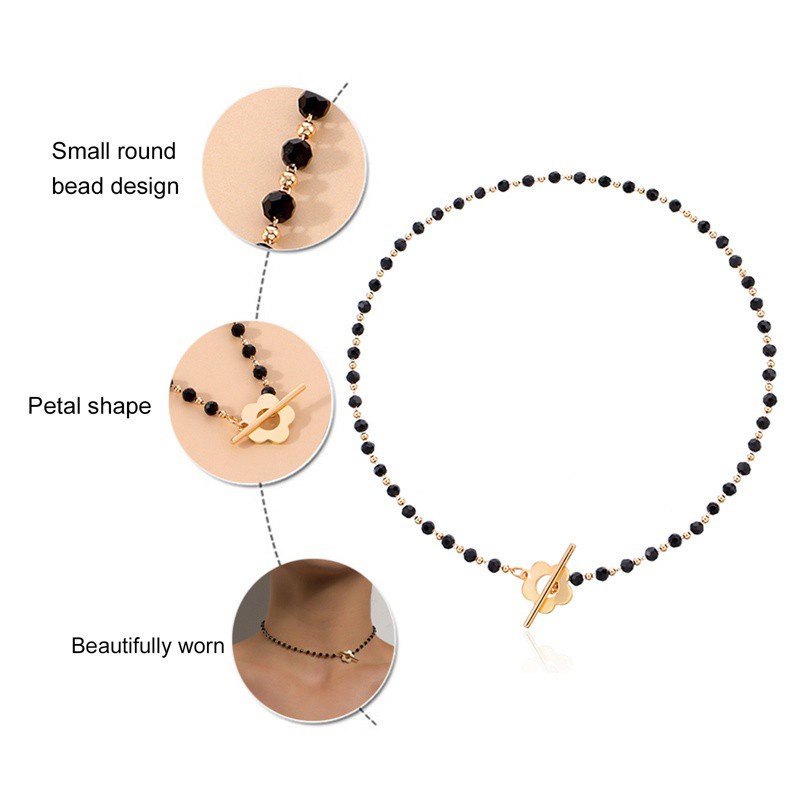 New Fashion Simple Pearl Crystal Glass Bead Chain Choker Necklace For Women Jewelry Gifts