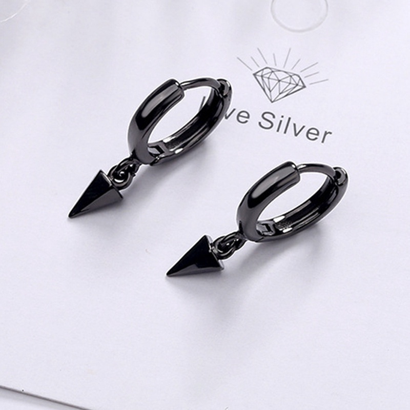 Anting Sterling Silver 925 Model Rumbai Panjang Sedang Warna Hitam Oranye Gaya Retro Untuk Wanita