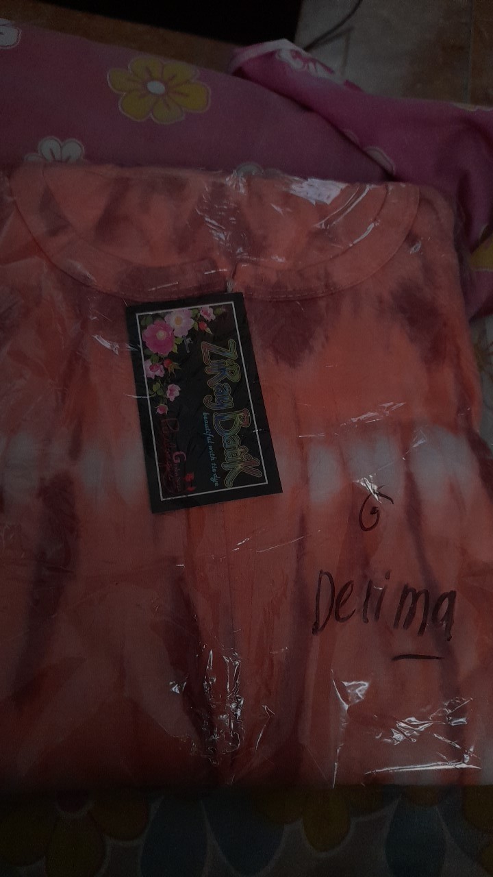 Gamis Kaos Pelangi Batik Tiedye Delima Jumbo Premium
